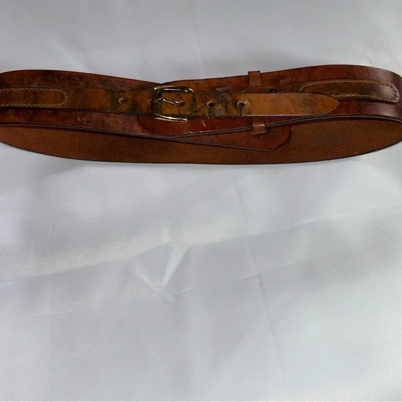 Women’s Hand stained Latitan Leather Belt Size 30 Leather Belt Embossed Eagles American Indian Belt Buckle  main image 2